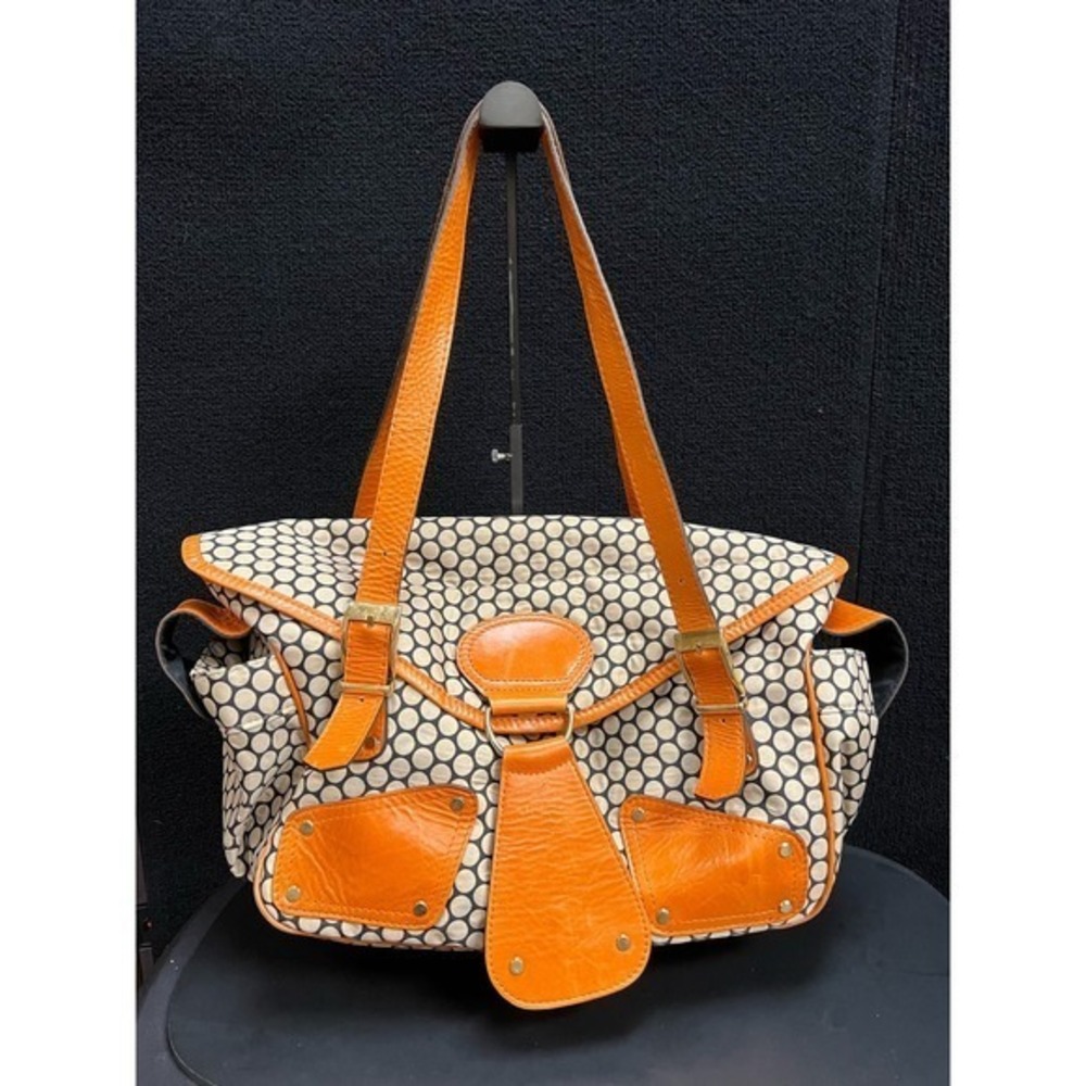 Mia Bossi Black‎ and Orange Diaper Bag
